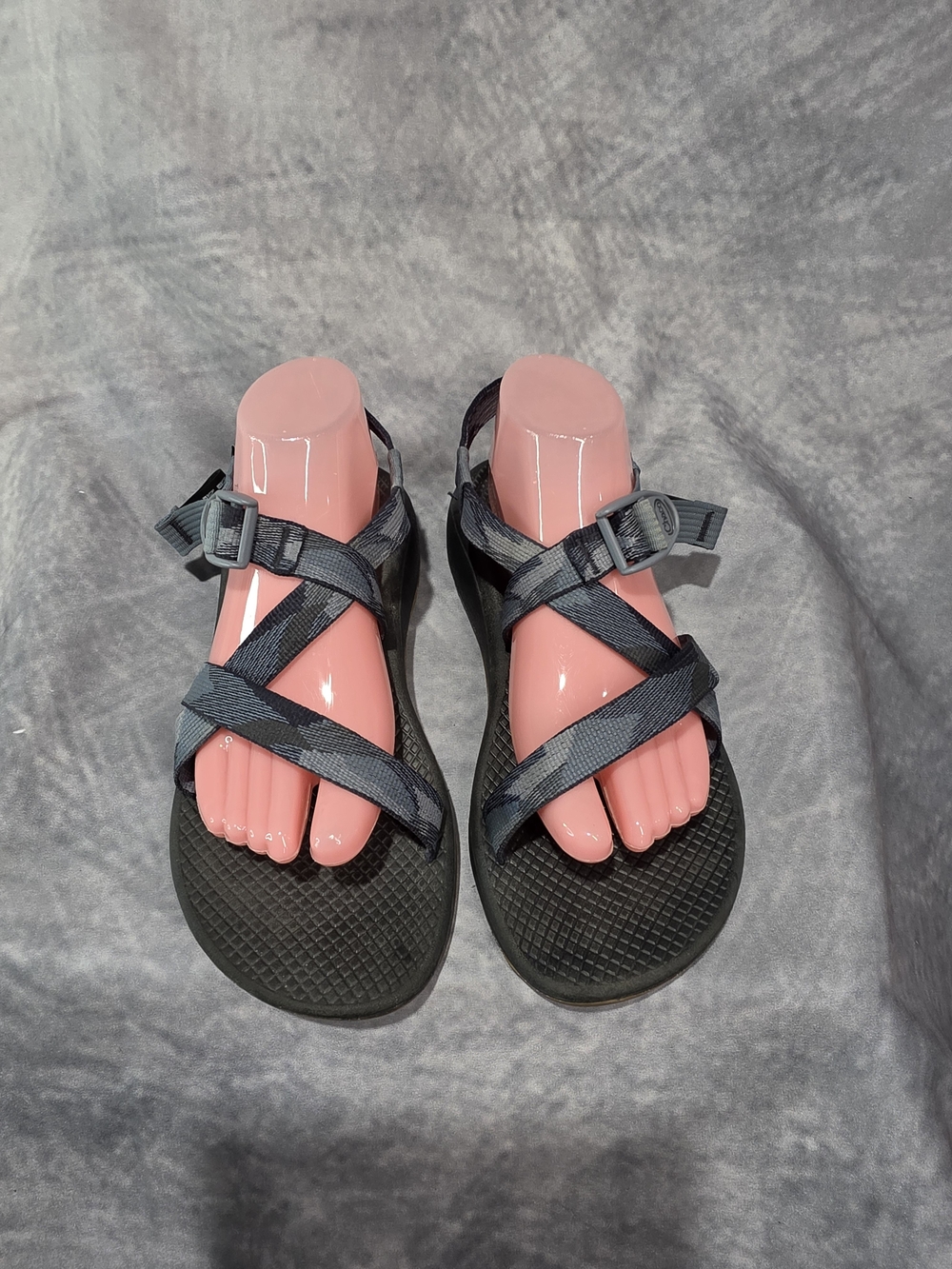 Chaco Z/Cloud women's sandals in the Serpent Navy (or blue/gray camo) pattern
